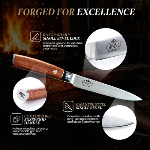 Vista 3 de CUCHILLO DE UTILIDAD DE 5" COLECCIÓN TRADICIONES CUCHILLOS JAPONESES EL MEJOR CUCHILLO PARA TU COCINA Japanese 440A Stainless Steel, chefs