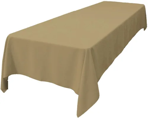 Vista 100 de LA Linen Mantel rectangular lavable de popelín de poliéster, resistente a las manchas y a las arrugas, cubierta de mesa 60x84, mantel de tela