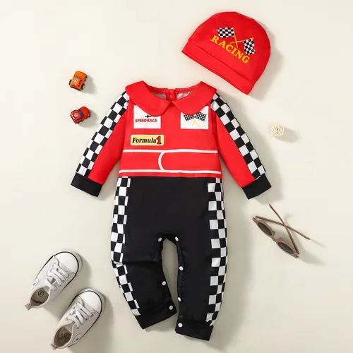 Vista 4 de Disfraz de niño recién nacido, ropa de bebé, mameluco con sombrero