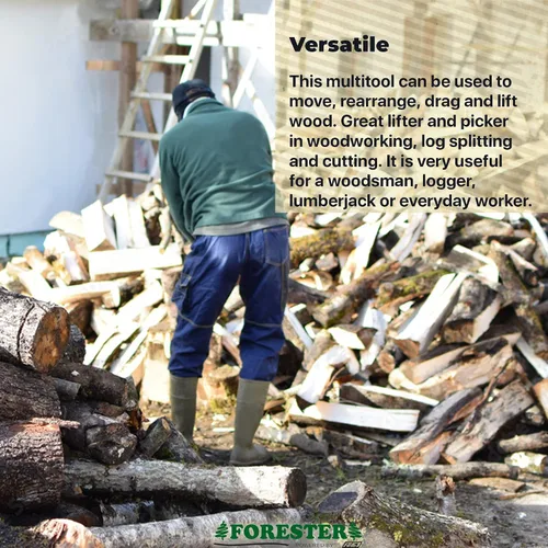 Vista 2 de FORESTER Pickaroon Logging Tool USA Hickory Handle Hookaroon Logging Tool Log Roller Tool & Forestry Tools for Dragging and Stacking Logs