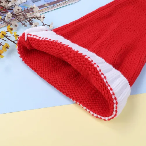 Vista 5 de 2 gorros de punto de Navidad para padres e hijos, gorro de Papá Noel para adultos, bebés, invierno, cálido, gorro de calavera para fiestas