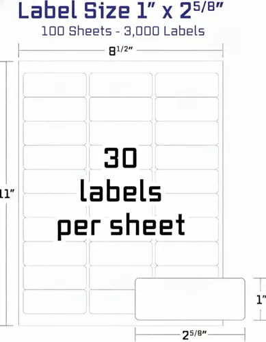 Vista 22 de Blank Labels Etiquetas de envío de media hoja, 5.5 x 8.5 pulgadas (5-1/2 x 8-1/2) etiqueta permanente blanca mate, inyección de tinta y láser