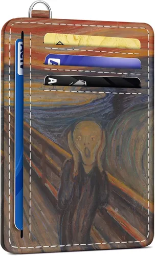 Vista 9 de SEAVILIA Tarjetero de crédito para mujer, cartera RFID para mujer, tarjetero de bolsillo frontal delgado y minimalista, bonito estuche delgado
