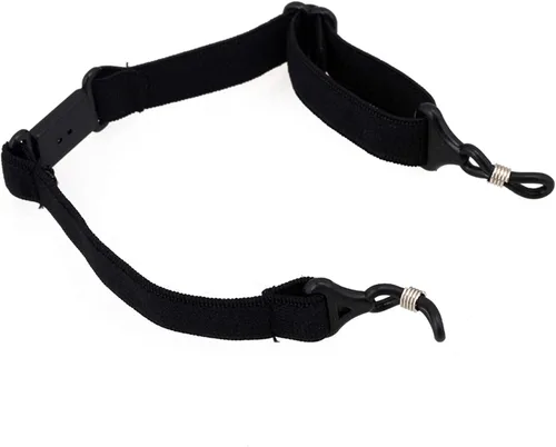 Vista 2 de RDEXP Correa deportiva elástica ajustable para lentes y gafas con hebilla de botón, paquete de 5, Negro