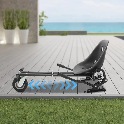 Vista 7 de Accesorio de asiento Hoverboard, Go Kart con doble poste de absorción de impactos traseros, longitud de marco ajustable y accesorio de control