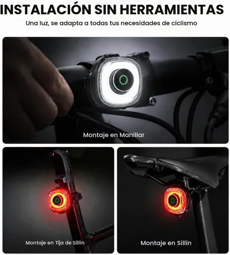 Vista 5 de Magicshine SEEMEE Magnetic Rear Bike Lights,USB-C Rechargeable FTR LightSync Control Technology, IPX6 Waterproof Safety Rear Bicycle Lights, Cyclist