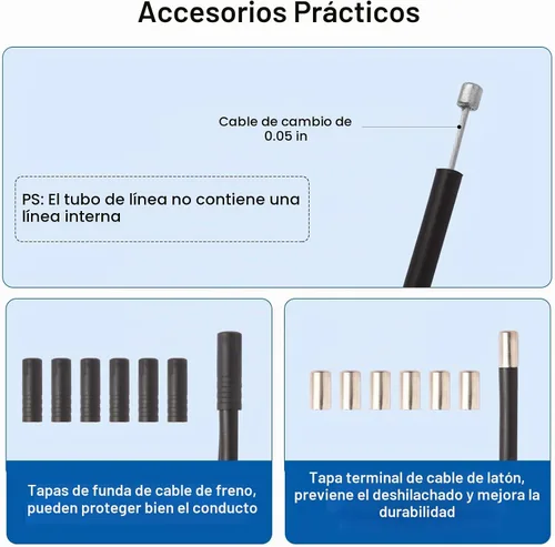 Vista 6 de Carcasa de cable de cambio, desviador de bicicleta forrado para bicicleta, carcasa de cable de cambio, cables de manguera de cambio de ciclismo