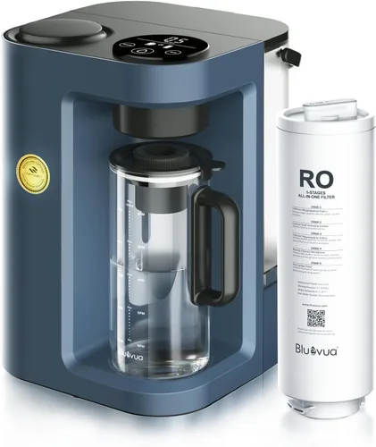 Vista 7 de Bluevua RO100ROPOT-LITE Sistema de filtro de agua de ósmosis inversa para encimera, purificación de 5 etapas, proporción de puro a drenado de 3:1