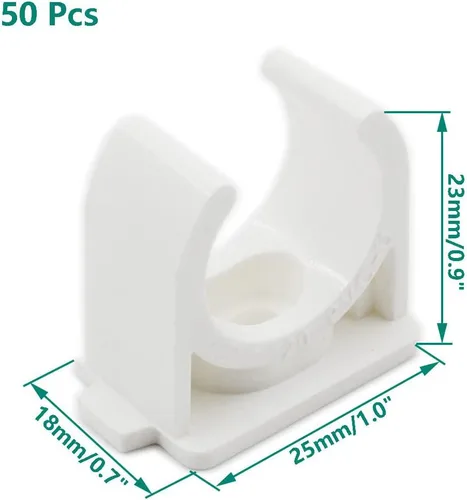 Vista 2 de 50 clips de sujeción de tubería de PVC, soporte de tubo de agua en forma de U, tubos de agua y mangueras de tubo, anillo a presión con parte
