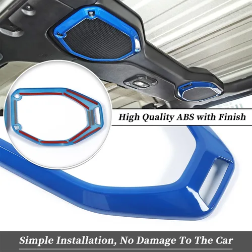 Vista 6 de JeCar Cubierta de marco de altavoz superior para Jeep Wrangler JL JLU Gladiator JT 2018-2023, accesorios interiores (azul)