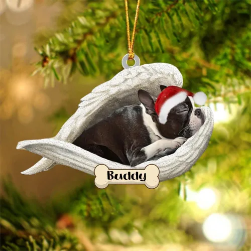 Vista 41 de Afghan Hounds - Adorno de Navidad con alas de ángel durmiente, recuerdo personalizado para perros 2024, adorno de forma acrílica, regalos