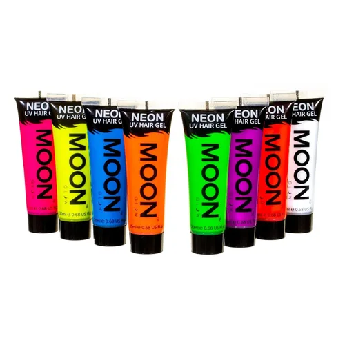 Vista 10 de Moon Glow - Gel para el cabello Blacklight Neon UV - 0.67oz Azul intenso - Color de cabello lavado temporal - ¡Spike and Glow!
