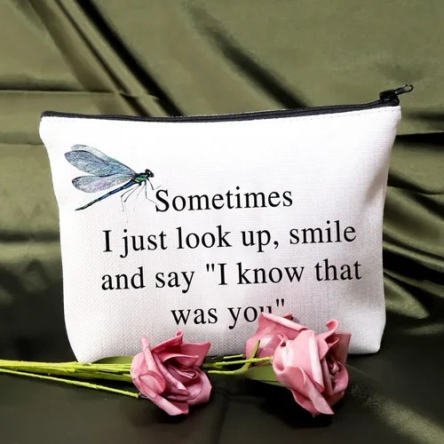 Vista 5 de Regalos conmemorativos de libélula, regalos para amantes de la libélula, Sometimes I Just Look Up Smile And Say I Know That Was You Dragonfly