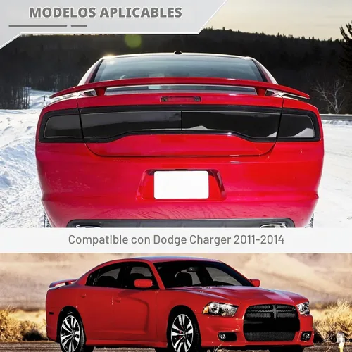 Vista 7 de JeCar Cubierta de luz trasera ahumada luz trasera para 2011 2012 2013 2014 Dodge Charger Accesorios exteriores