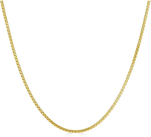 Vista 2 de PORI JEWELERS Collar de cadena redonda de oro amarillo de 10 quilates de 0.071in, 0.098in o 0.138in, múltiples longitudes disponibles, amarillo