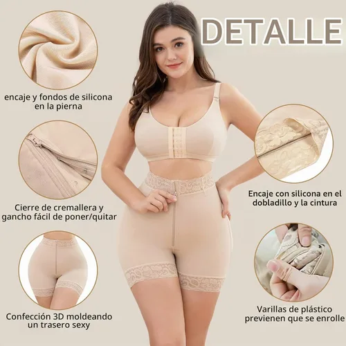 Vista 4 de KELLYLEE Ropa interior moldeadora para mujer con control de abdomen, cintura alta, levanta glúteos, pantalones cortos de compresión, ropa