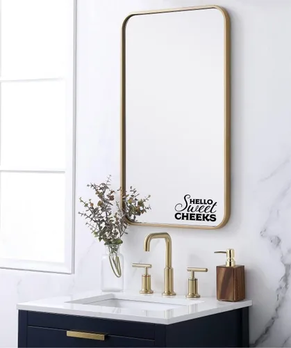Vista 7 de Hello Sweet Cheeks - Adhesivo de vinilo para inodoro para baño y baño, adhesivo motivacional para espejos