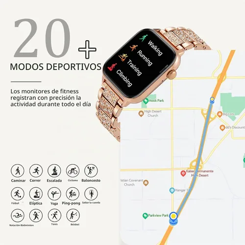 Vista 4 de Reloj inteligente para mujer, reloj inteligente de recepción de llamadas/marcación para teléfonos Android iOS, rastreador de actividad impermeable