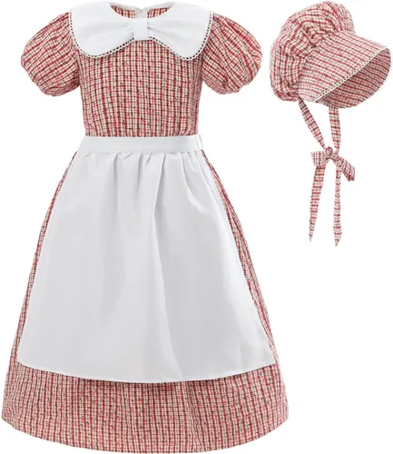 Vista 105 de Nuoqi - Vestidos de pionera para niñas, disfraz colonial