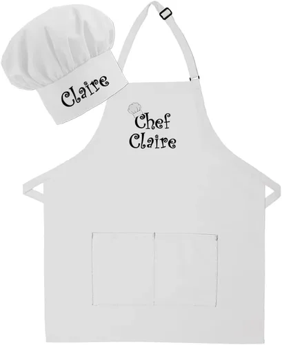 Vista 19 de Delantal y sombrero bordados personalizados para adultos, hechos en los Estados Unidos, para hombres, mujeres, día del padre, cocina, barbacoa