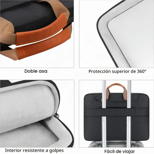 Vista 6 de Lacdo Funda protectora 360º para laptop con correa para el hombro