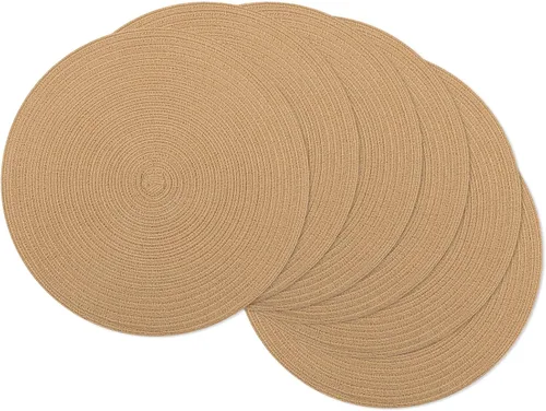 Vista 81 de SHACOS Juego de 4 manteles individuales redondos lavables de 15 pulgadas, de algodón, poliéster, trenzados, para mesa de comedor, boda, decoración