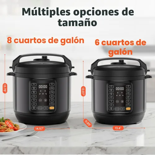 Vista 2 de [Usado] DUMOS Olla a presión eléctrica 16 en 1, olla multicocción programable de 6 cuartos de galón con 12 ajustes preestablecidos de un solo toque