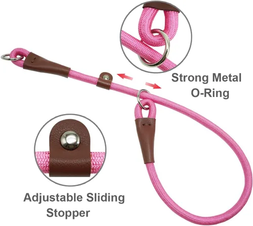 Vista 21 de MayPaw Collar ajustable de cuerda de nailon para entrenamiento de perros, collares de perro Martingala redondos sin tirones para perros pequeños