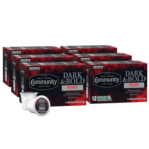 Vista 14 de Community Coffee Dark & Bold Espresso Roast - 12 cápsulas de café tostado extra oscuro, compatible con cafeteras Keurig 2.0 K-Cup, 12