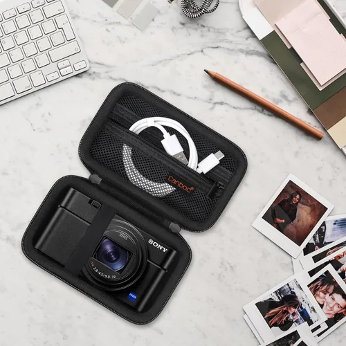 Vista 7 de Canboc Funda de transporte para cámara digital compacta Sony RX100 VII/ RX100 VI/ RX100 V/ RX100 IV/ RX100 III, bolsa para cámara de vlogging tipo