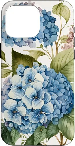 Vista 19 de Watercolour Vintage Blue Hydrangea with Flower Flower Case for iPhone 17