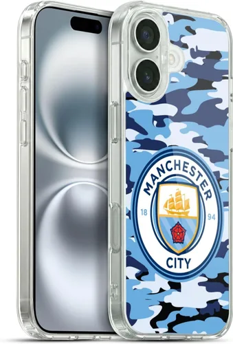 Vista 136 de Head Case Designs Funda de gel con licencia oficial del Manchester City Man City FC Blue Moon Badge Camou [protección de grado militar] compatible