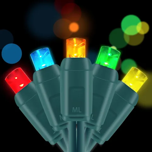Vista 8 de Juego de 50 luces LED de Navidad de 0.197 in de gran angular, para exteriores, para jardín, patio, árboles, decoración de iluminación, cable verde