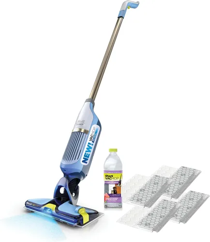 Vista 13 de Shark VACMOP - Trapeador de vacío inalámbrico para suelos duros, incluye 2 almohadillas VACMOP desechables y una solución VACMOP de 12 onzas, gris