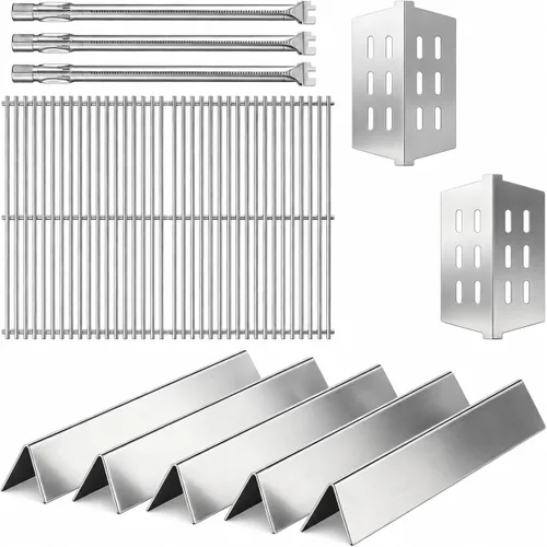 Vista 29 de QuliMetal 44.5 cm SUS304 Barras Aromatizadoras y Deflectores de Calor para Parrillas Weber Genesis 300 Series, Compatibles con Genesis E310 E320
