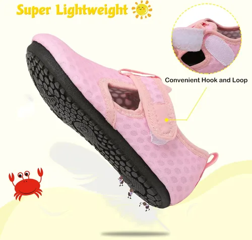 Vista 7 de LeIsfIt Zapatos de agua para niños y niñas, zapatos de playa para bebés, calcetines acuáticos antideslizantes para niños