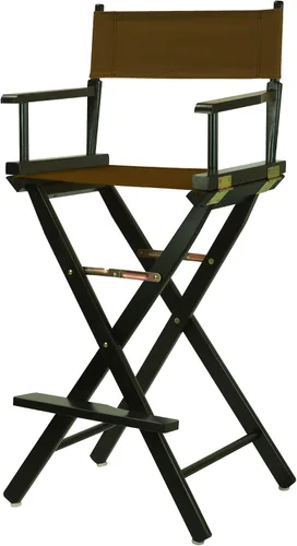 Vista 190 de Casual Home - Silla de director de 18 in, marco negro, lona negra, altura clásica Marco negro - Madera maciza
