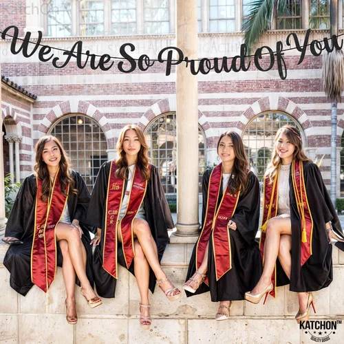 Vista 6 de KatchOn, Cartel con texto en inglés «We Are So Proud of You» – Fieltro, 8 pies, sin bricolaje Cartel de felicitación para decoraciones de fiesta