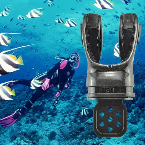 Vista 2 de Tookie Denpetec - Boquilla de buceo, boquilla de buceo, equipo práctico, mordida de silicona, moldeable, buceo, regulador con envoltura de corbata
