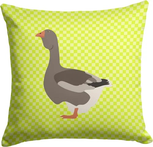 Vista 45 de Caroline's Treasures BB8163PW1414 Beltsville - Almohada decorativa de tela a cuadros pequeños, color blanco, pavo y gallina azul, lavable a máquina