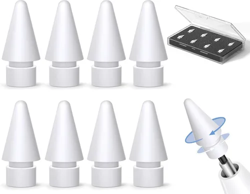 Vista 10 de Inesore Paquete de 8 accesorios de repuesto para puntas de lápiz Apple, compatible con Apple Pencil Pro/2ª generación/1ª generación/USB C, punta