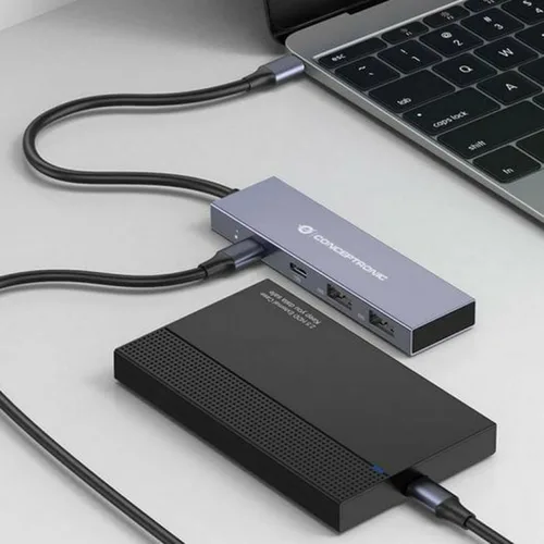 Vista 5 de Hub USB Conceptronic HUBBIES13G Gris (1 unidad)