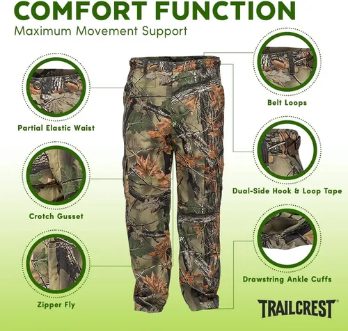 Vista 3 de TrailCrest Pantalones tácticos de senderismo de caza para hombre