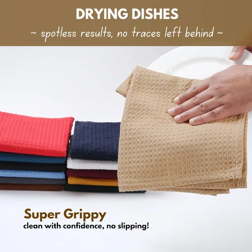Vista 6 de Native Fab Juego de 8 toallas de cocina y paños de cocina, absorbentes, duraderos, de secado rápido para limpiar, cocinar, hornear, ideal