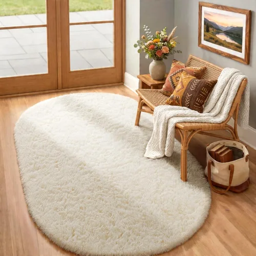 Vista 44 de Ophanie - Alfombras para sala de estar, antideslizante y suave, de felpa grandes y peludas para dormitorio, peludas para niños y niñas, decoración