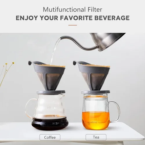 Vista 3 de 100 piezas de papel de filtro de café, polvo de café, papeles de pulpa de madera, colador para taza de filtro, olla de mano, goteo, para colgar