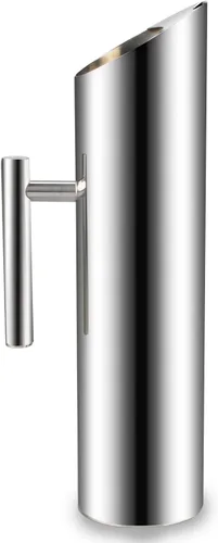 Vista 9 de Jarra de agua de acero inoxidable con protector de hielo, jarra de agua fría para jugo, cerveza, leche, té helado u otras bebidas (53 onzas)