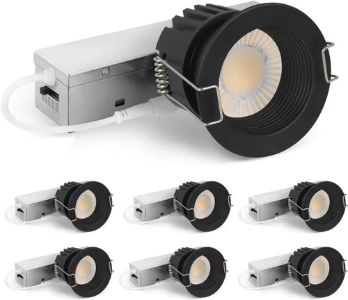 Vista 17 de Adetu lámpara de techo empotrable antirreflejos LED de 2 pulgadas, 5 CCT, con caja de conexiones, 2700K/3000K/4000K/5000K seleccionables, CRI90+, 8
