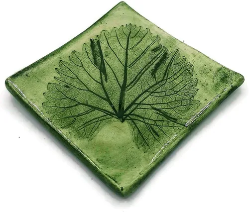 Vista 16 de Clay Ring Dish, Small Square Handmade Ceramic Trinket Dish, Small Tealight Candle Holder, Teabag Holder (Aquarius)