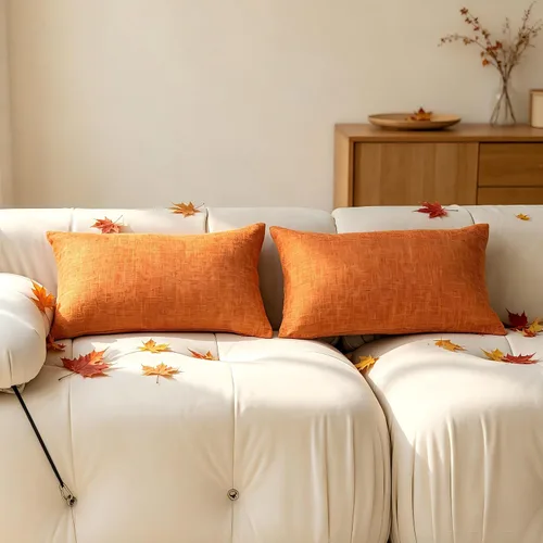 Vista 35 de Fundas de almohada decorativas Demetex grises 18x18, fundas de almohada cuadradas de lino para sofá, fundas de almohada estilo granja para cama Gris